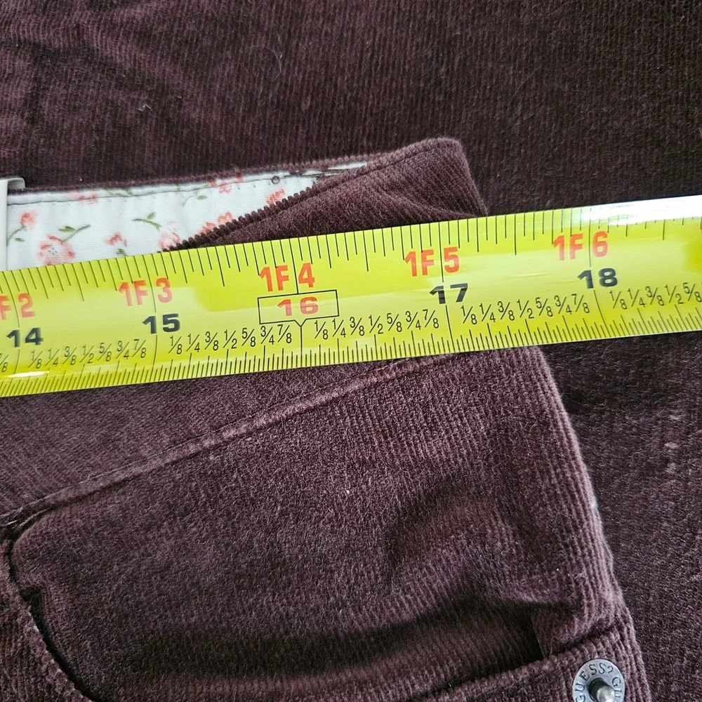 Guess Jeans Womens Brown Corduroy Flare Leg Stretch Size‎ 14 Waist 32 J42008 NWT